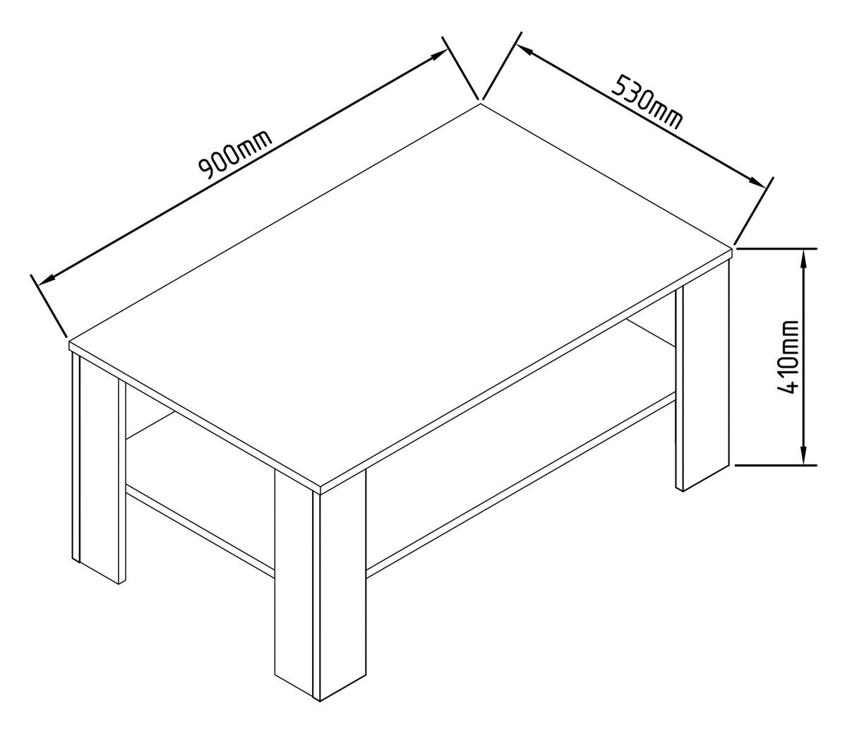 Klubska Miza Dalus, Bela, 90x41 - bela, Moderno, leseni material (90/53/41cm) - MID.YOU
