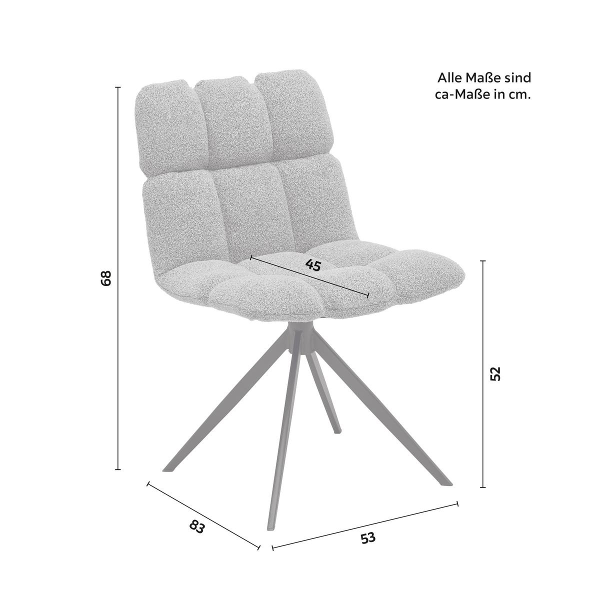 KRZESŁO MALU - czarny/szary, Modern, metal/tkanina (53/68/83cm) - Bessagi Home