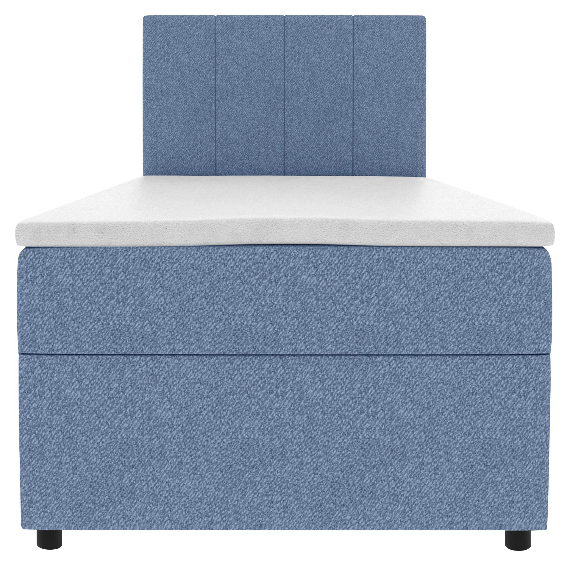 Boxbett Odin Blau ca. 120x200cm - Blau/Schwarz, KONVENTIONELL, Kunststoff/Textil (120/200cm) - Based