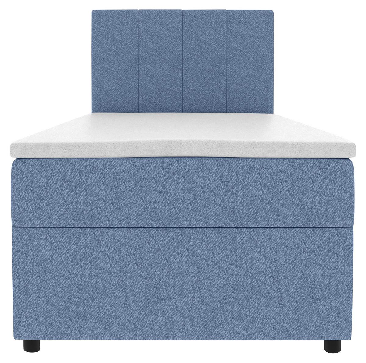 Boxbett Odin Blau ca. 120x200cm - Blau/Schwarz, KONVENTIONELL, Kunststoff/Textil (120/200cm) - Based