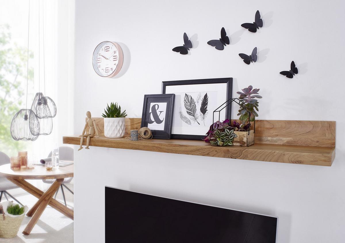 Stenski Regal Mumbai - barve akacije, Moderno, les (160/17/24cm) - MID.YOU