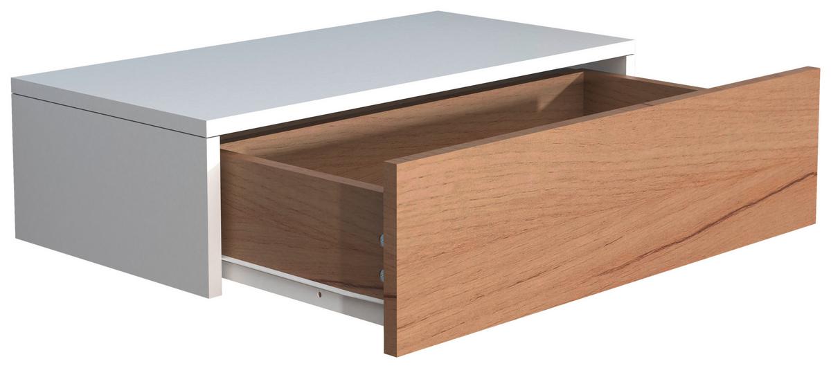 Nočna Omarica Usal M 60, Hrast, Bela - barve hrasta/bela, Moderno, leseni material (60/15/30cm) - MID.YOU