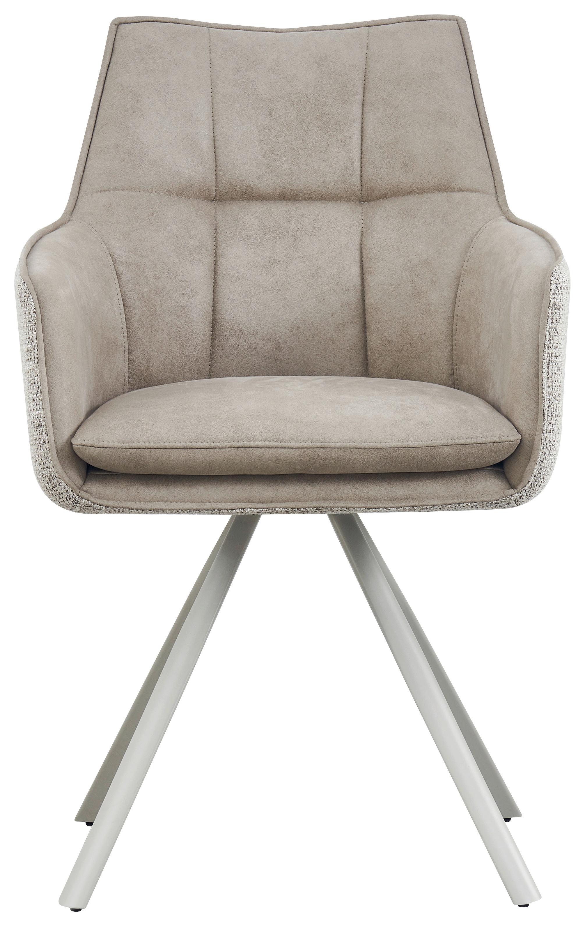 CHAISE ACCOUDOIRS MARIAN - Beige/gris, Design, métal/textile (56/89/61cm) - Mömax