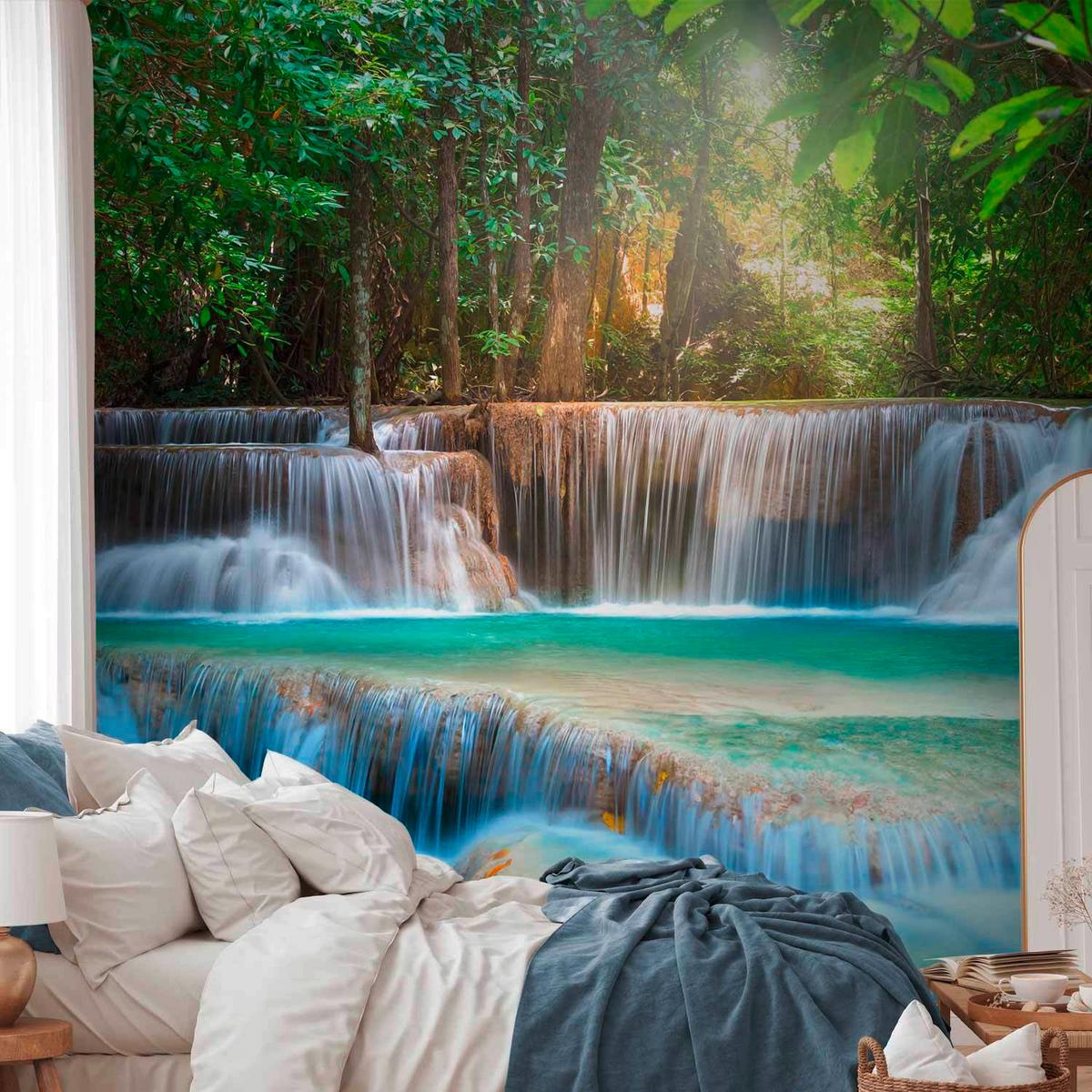 Fototapeta Awakening Of Nature, 400x280cm - svetlo modra/zelena, Basics, tekstil (400/280cm) - artgeist