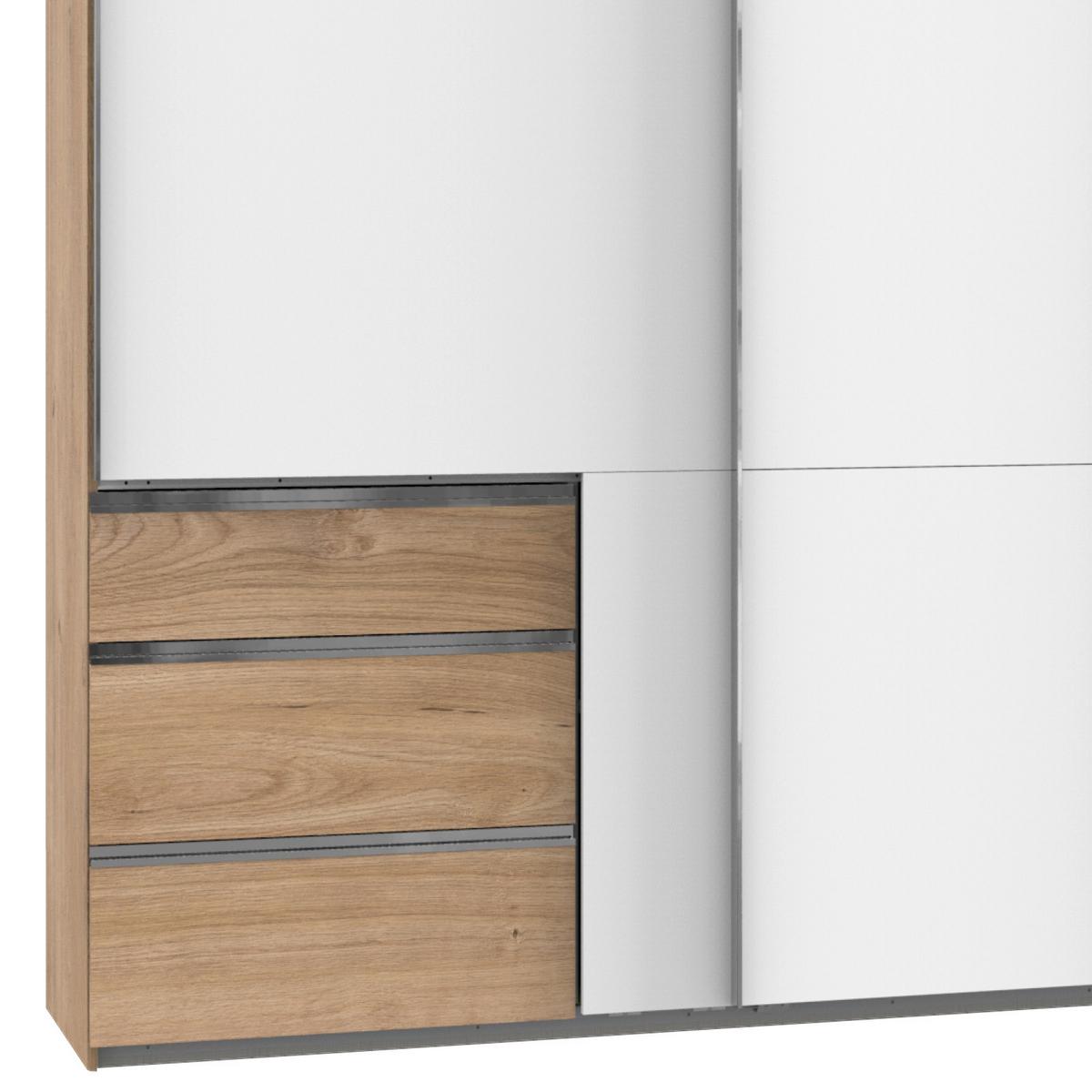 Ormar S Kliznim Vratima Level 36a - bijela/boje hrasta, Basics, drvni materijal/metal (350,00/216,00/65,00cm) - Modern Living