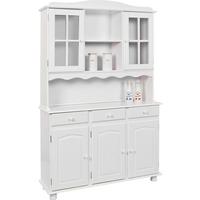 Kredenca Siena, Bela, Masiven Bor - bela, Trendi, les (130/198/43cm) - MID.YOU