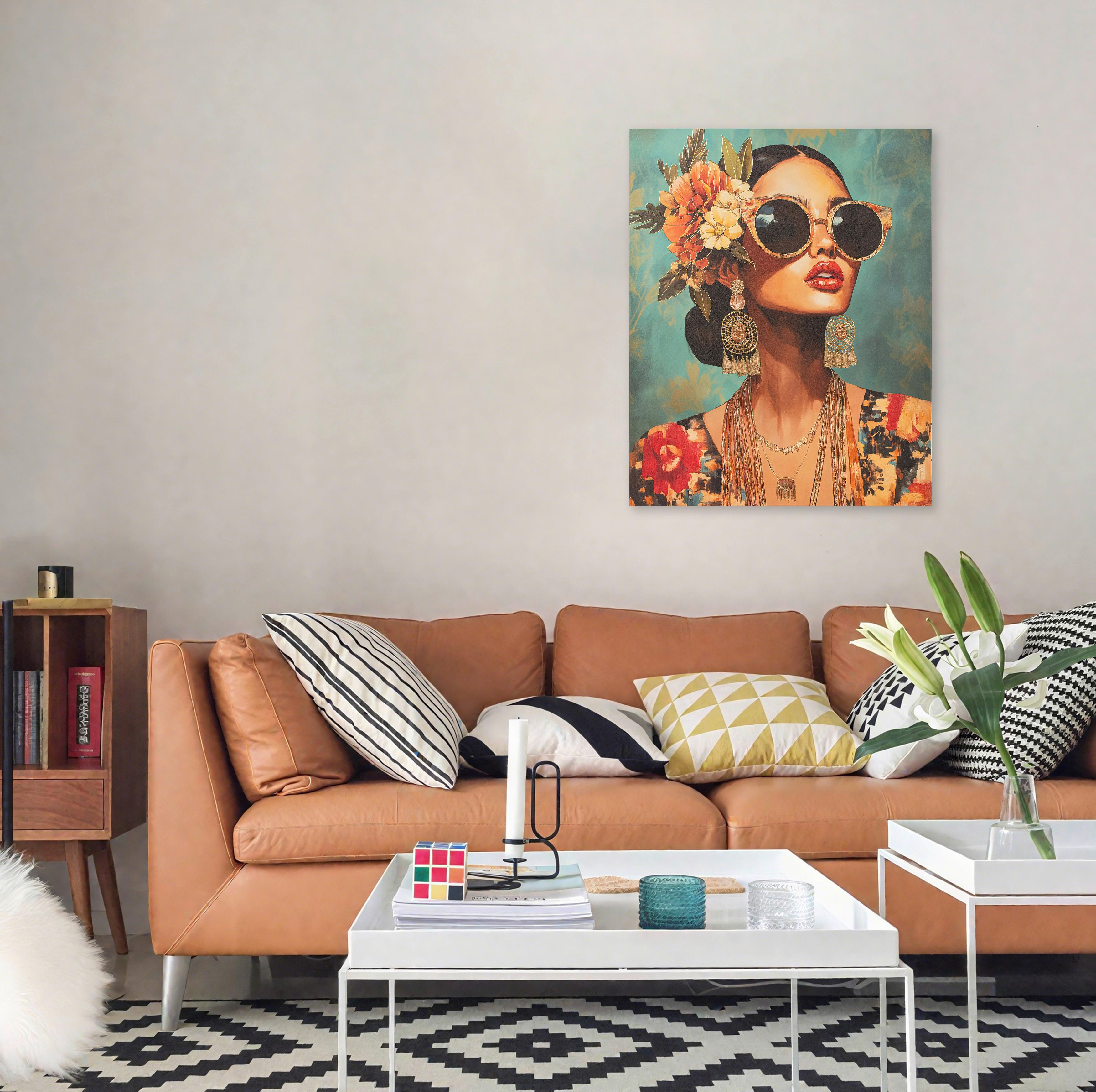 Tablou Gipsy Doll cca. 80x100 cm - multicolor, Modern, textil/material pe bază de lemn (80/100/3,8cm) - Mömax