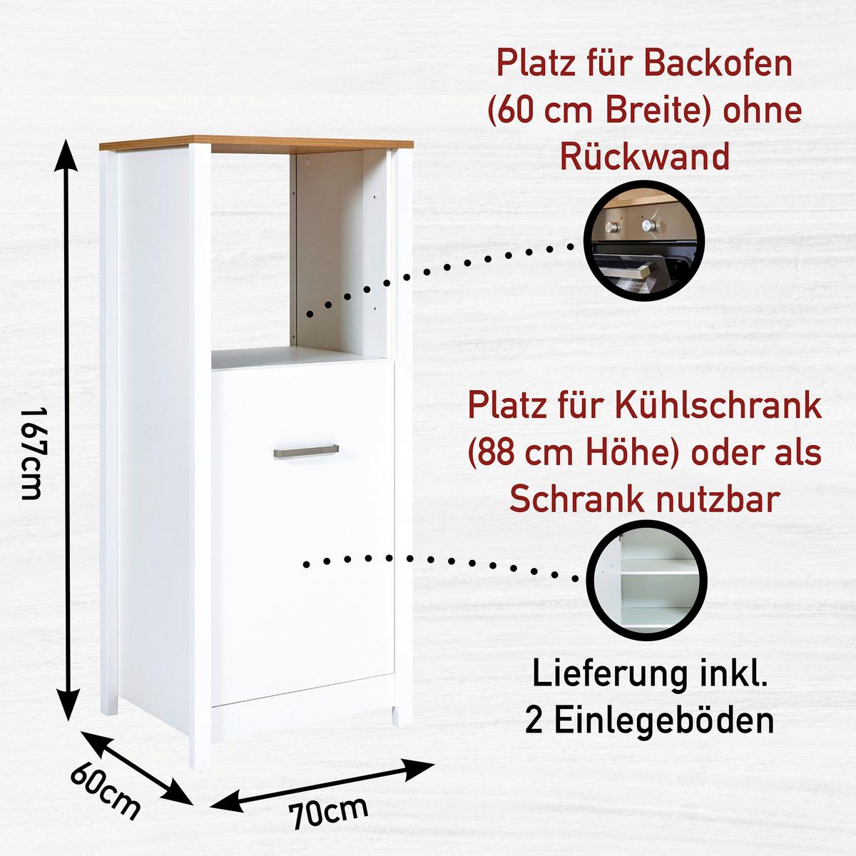 Küchenleerblock Bundle 9-Sorba o. Geräte Weiß - Silberfarben/Weiß, MODERN, Glas/Holzwerkstoff (430/227/60cm) - home24