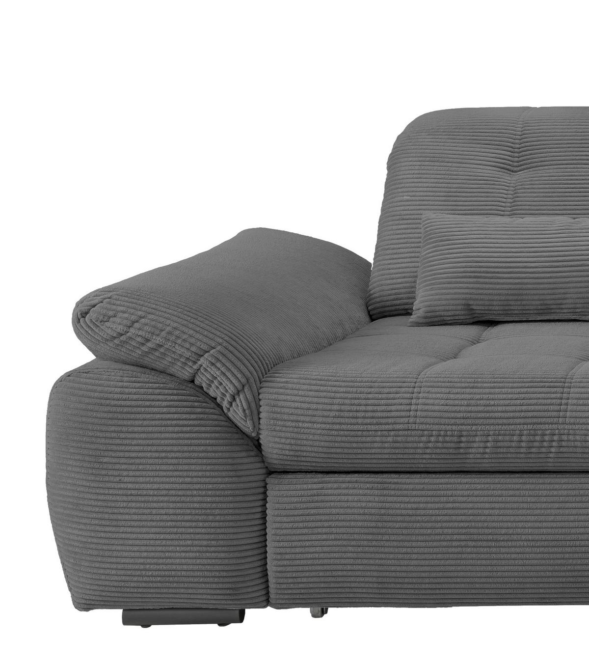 Ecksofa mit Bettkasten Rigatti ca. 314x184 cm Grau - Schwarz/Grau, MODERN, Textil/Metall (314/184cm) - Livetastic
