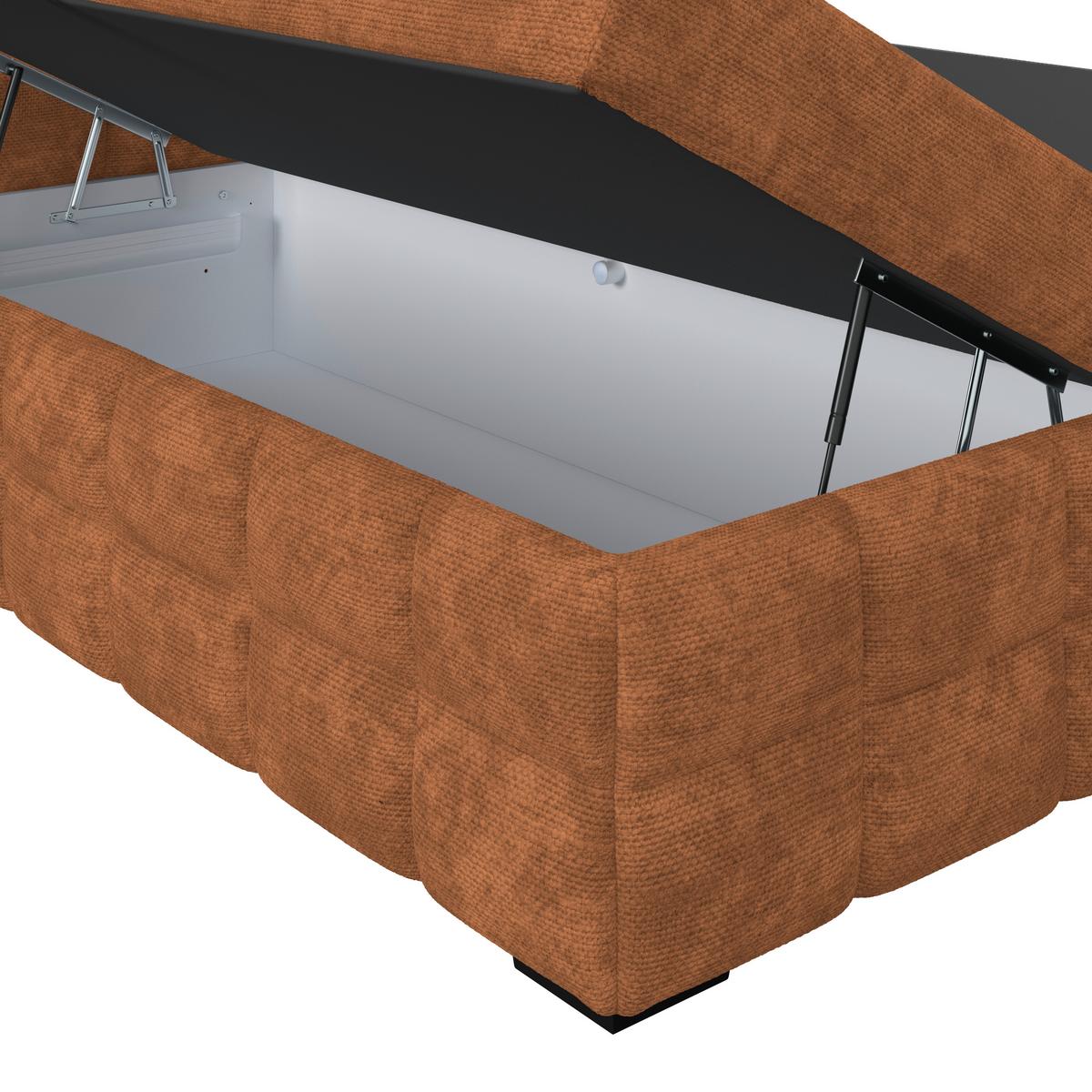 Box Krevet Vega - boje hrđe/zelena, Trend, tekstil/drvo (160/200cm) - Modern Living