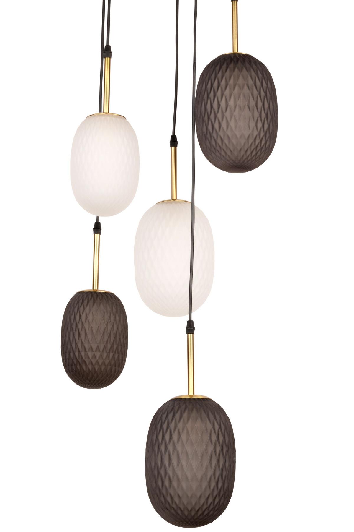LAMPA WISZĄCA SAVANNAH - kolor brązu/czarny, Trend, metal/szkło (350/150cm) - Novel
