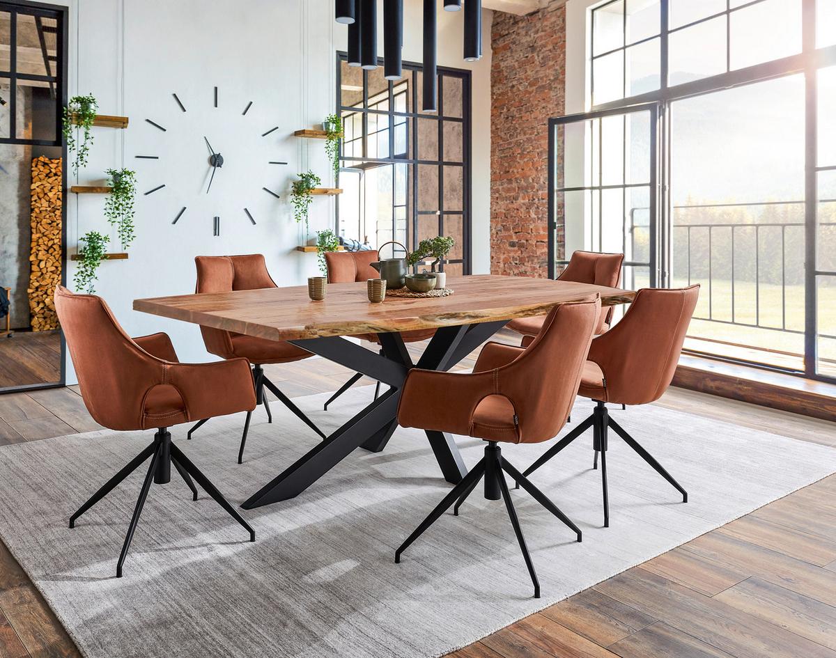 KRZESŁO AMSTERDAM - czarny/brązowy, Design, metal/tkanina (59/87/61cm) - Novel