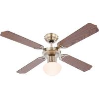 Deckenventilator Lilo Graphit-/Buchefarben - Buchefarben/Messingfarben, Basics, Glas/Holzwerkstoff (106/40,6cm)