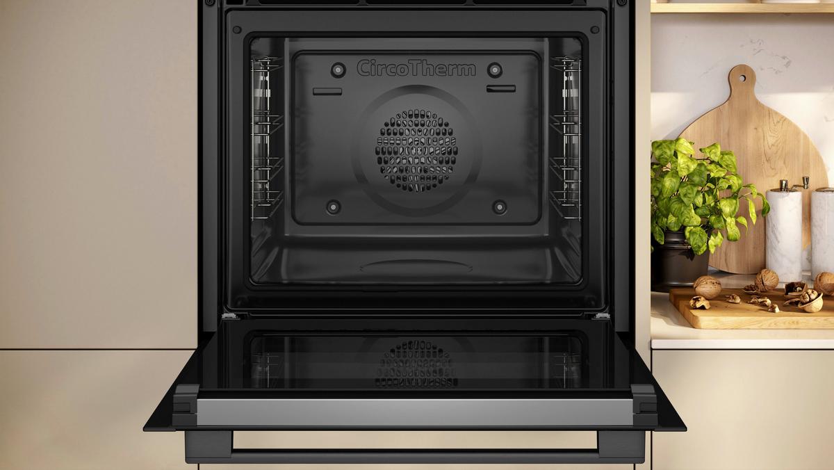 Backofenset BXPOWER8I Graphitfarben/Schwarz - Edelstahlfarben/Graphitfarben, MODERN, Glas/Metall (59,4/59,5/54,8cm) - Neff