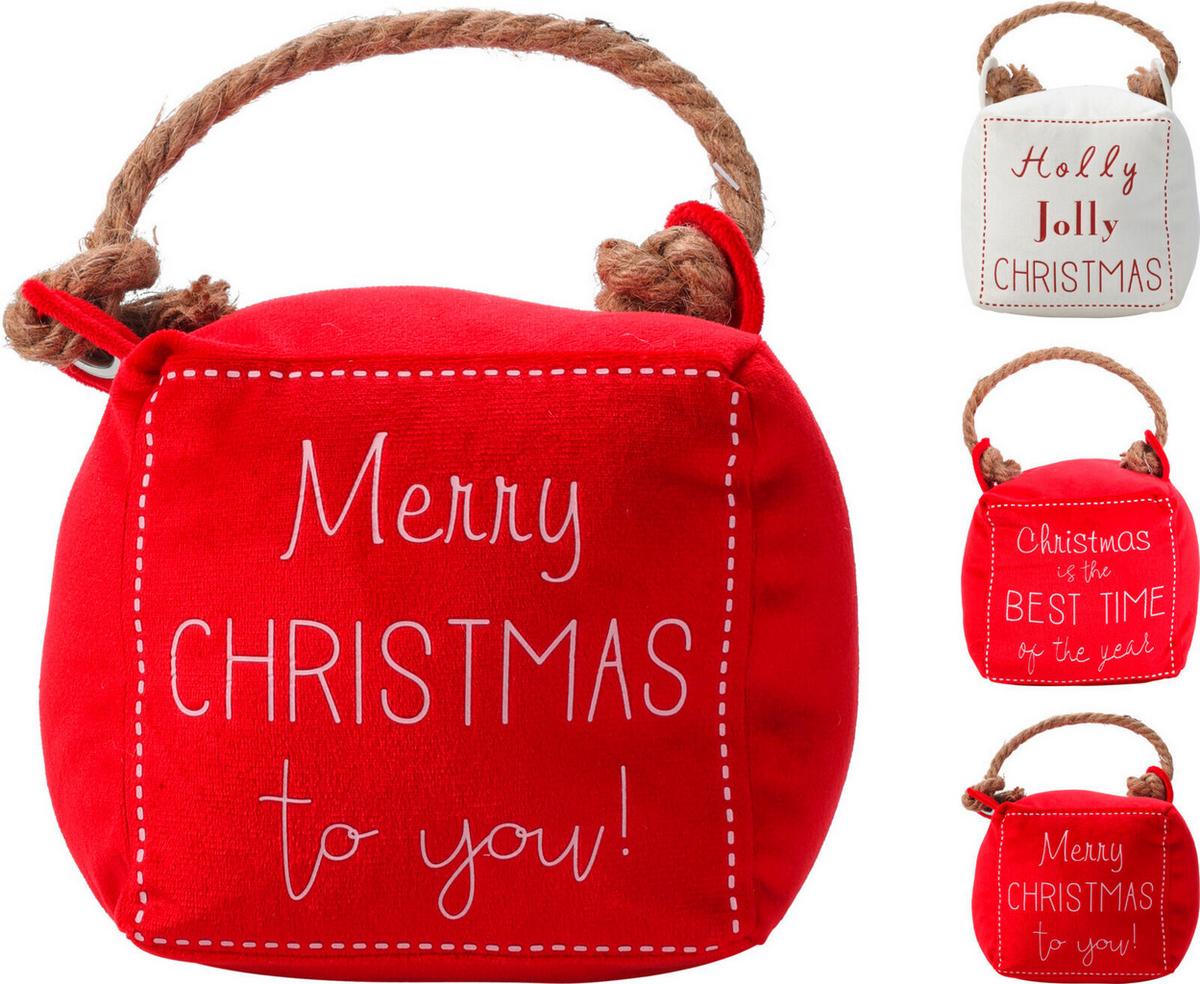 Ajtóütköző Xmas - textil (13/13/13cm)