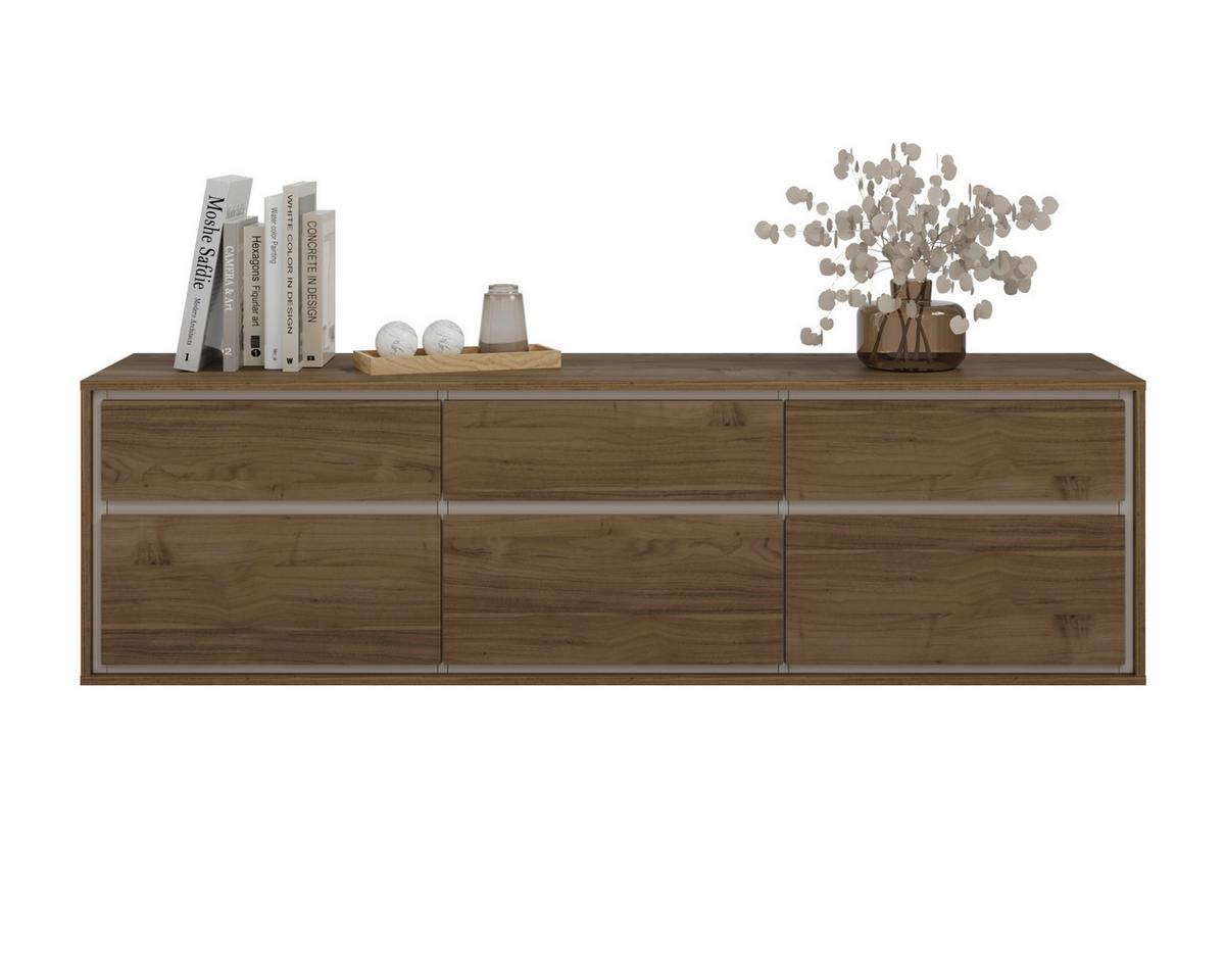 Tv Szekrény Cosme - kasmírszínű/diószínű, Modern, faalapú anyag (167/54/40cm)