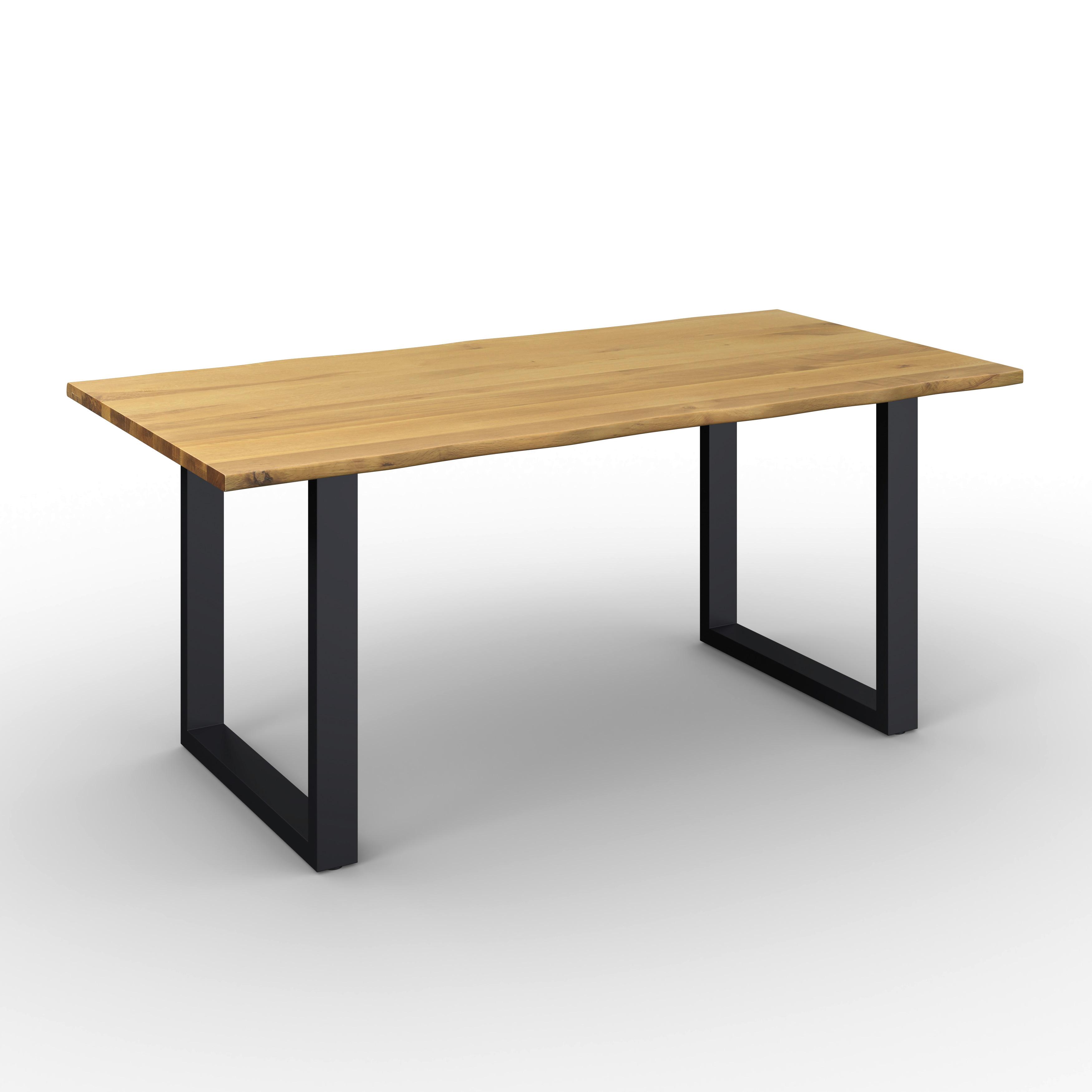 Esstisch Jackie Eichefarben Echtholz ca. 180x90x76 cm - Eichefarben/Schwarz, MODERN, Holz/Metall (180/90/76cm) - Bessagi Home