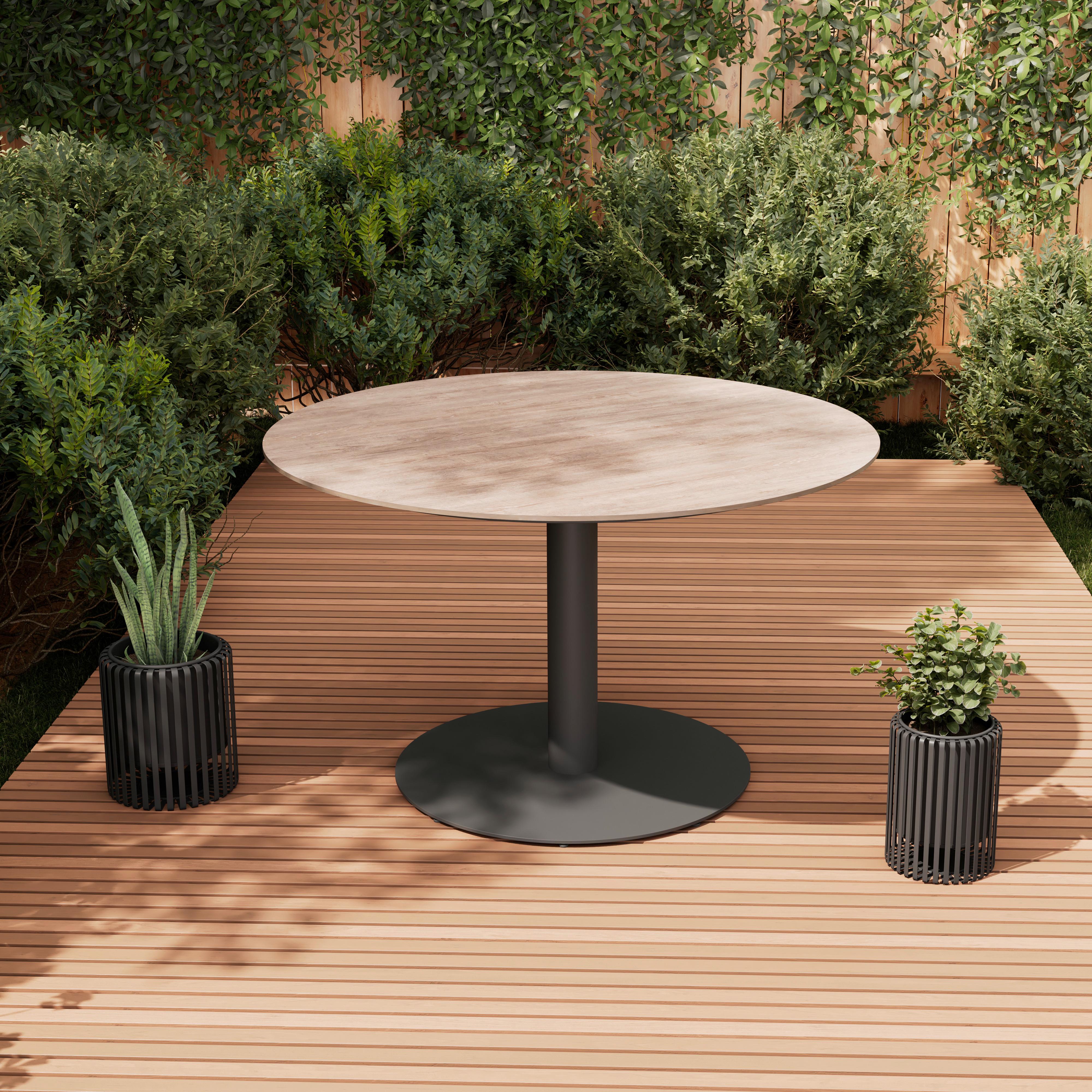 Gartentisch Lilly Anthrazit - Anthrazit/Naturfarben, Basics, Stein/Metall (120/120/73cm)