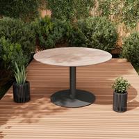 Gartentisch Lilly Anthrazit - Anthrazit/Naturfarben, Basics, Stein/Metall (120/120/73cm)