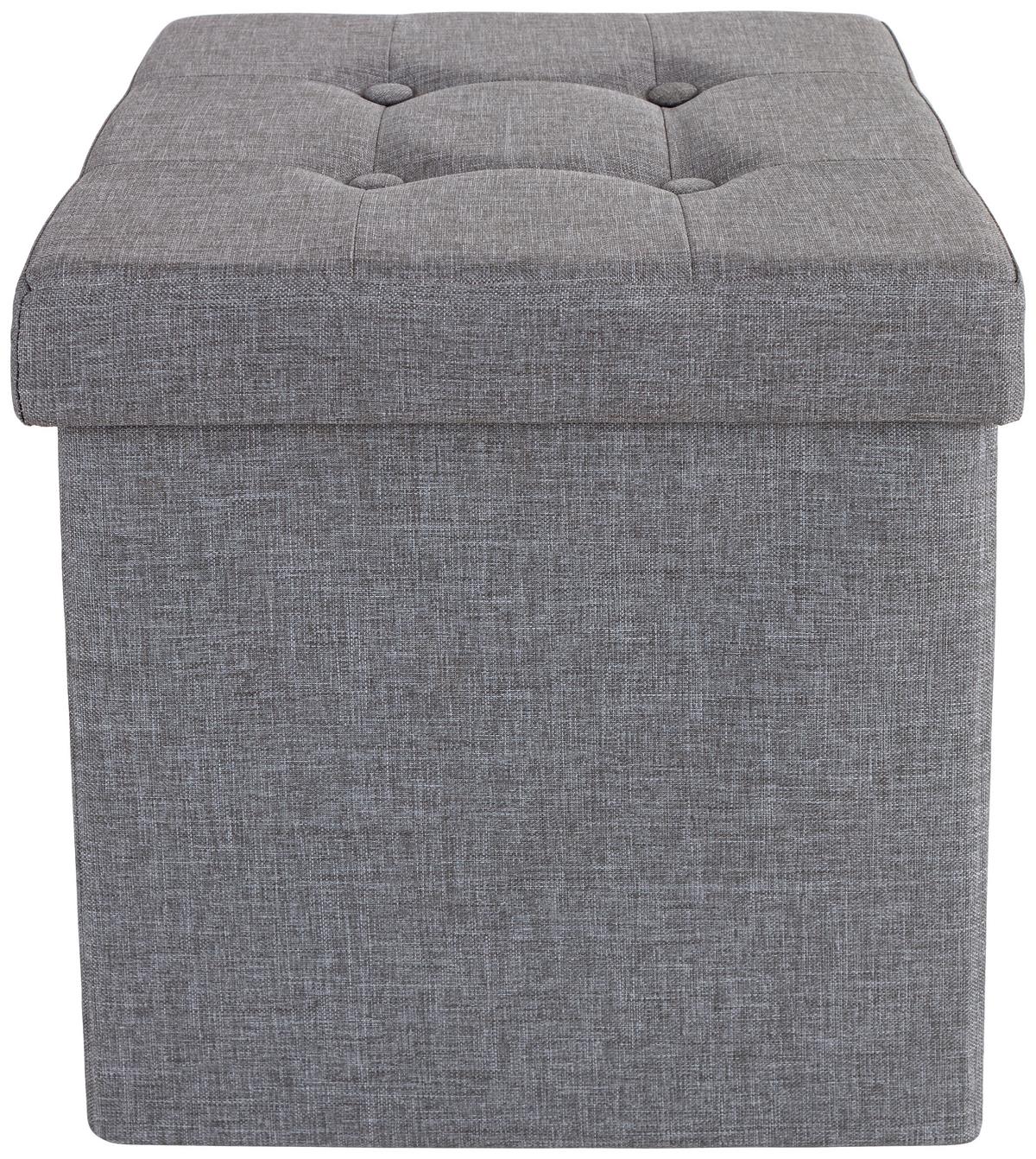 Taburet Franz - gri, Modern, textil/material pe bază de lemn (38/38/38cm) - Modern Living