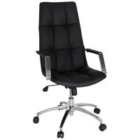 Vrtljivi Stol Saranto Pro, Črna, Pravo Usnje - črna, Moderno, kovina/umetna masa (58/115/74cm) - MID.YOU