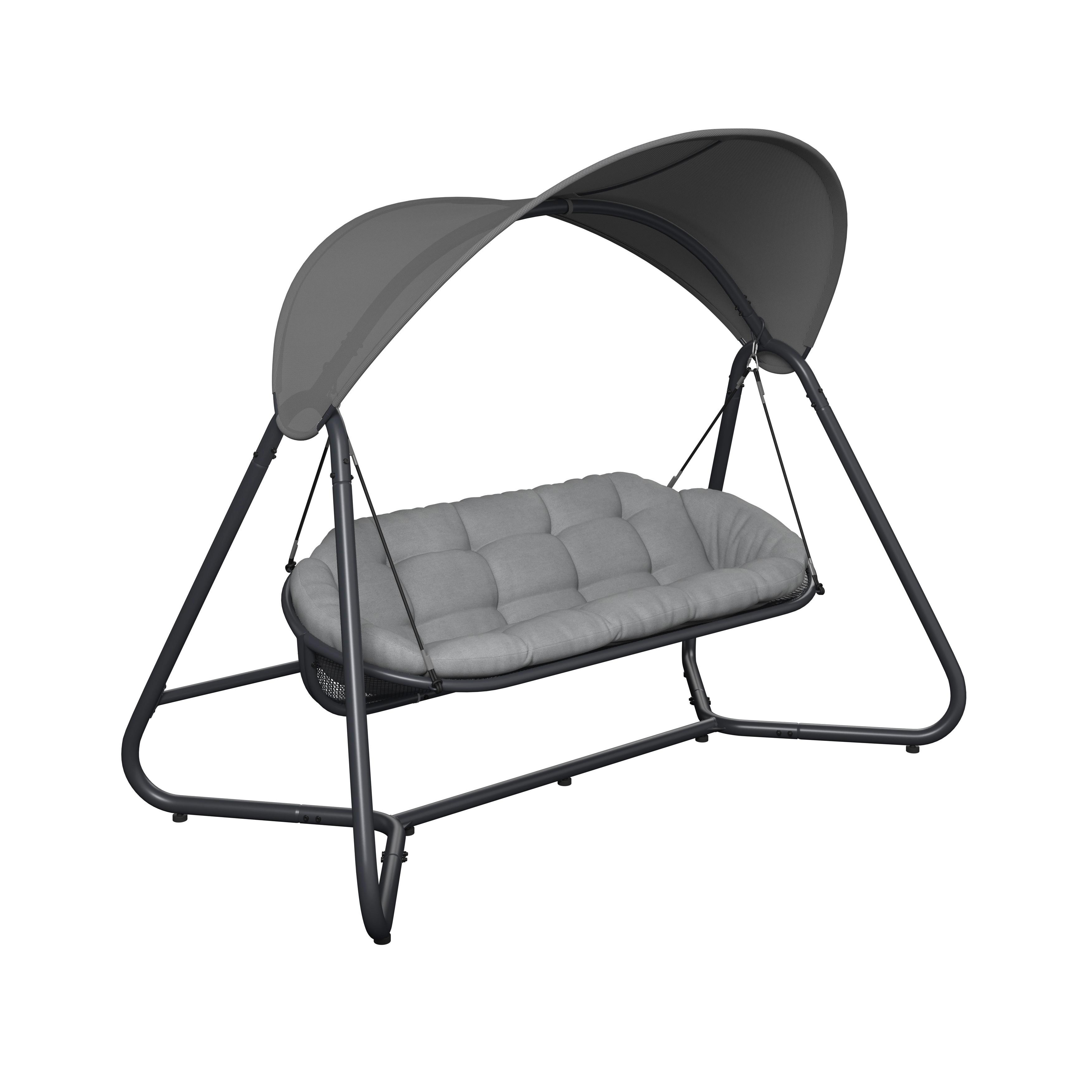 HAMMOCK HOLIDAY - ljusgrå/antracit, Modern, metall/textil (234,5/201/131,3cm) - Mömax