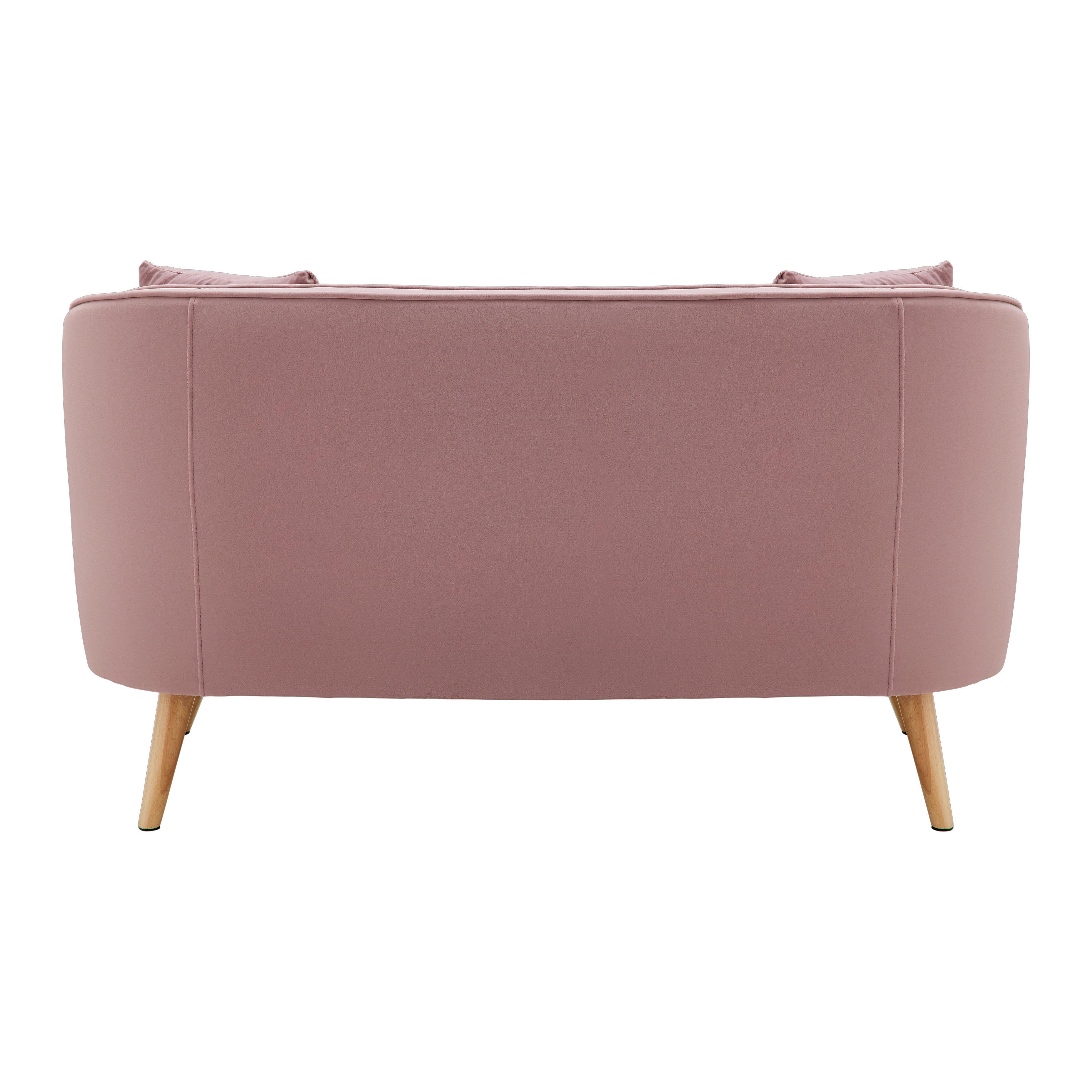 2-SITS SOFFA HOPE - rosa/naturfärgad, Modern, trä/textil (141/77/73cm) - Bessagi Home