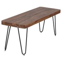 Klop Bagli - črna/barve indijskega rožnega lesa, Moderno, kovina/les (120/45/40cm) - MID.YOU