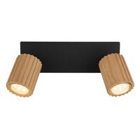 STRAHLER 57037-2 WENZEL - Dunkelbraun/Schwarz, Natur, Holz/Metall (25,5/8/13cm) - Globo