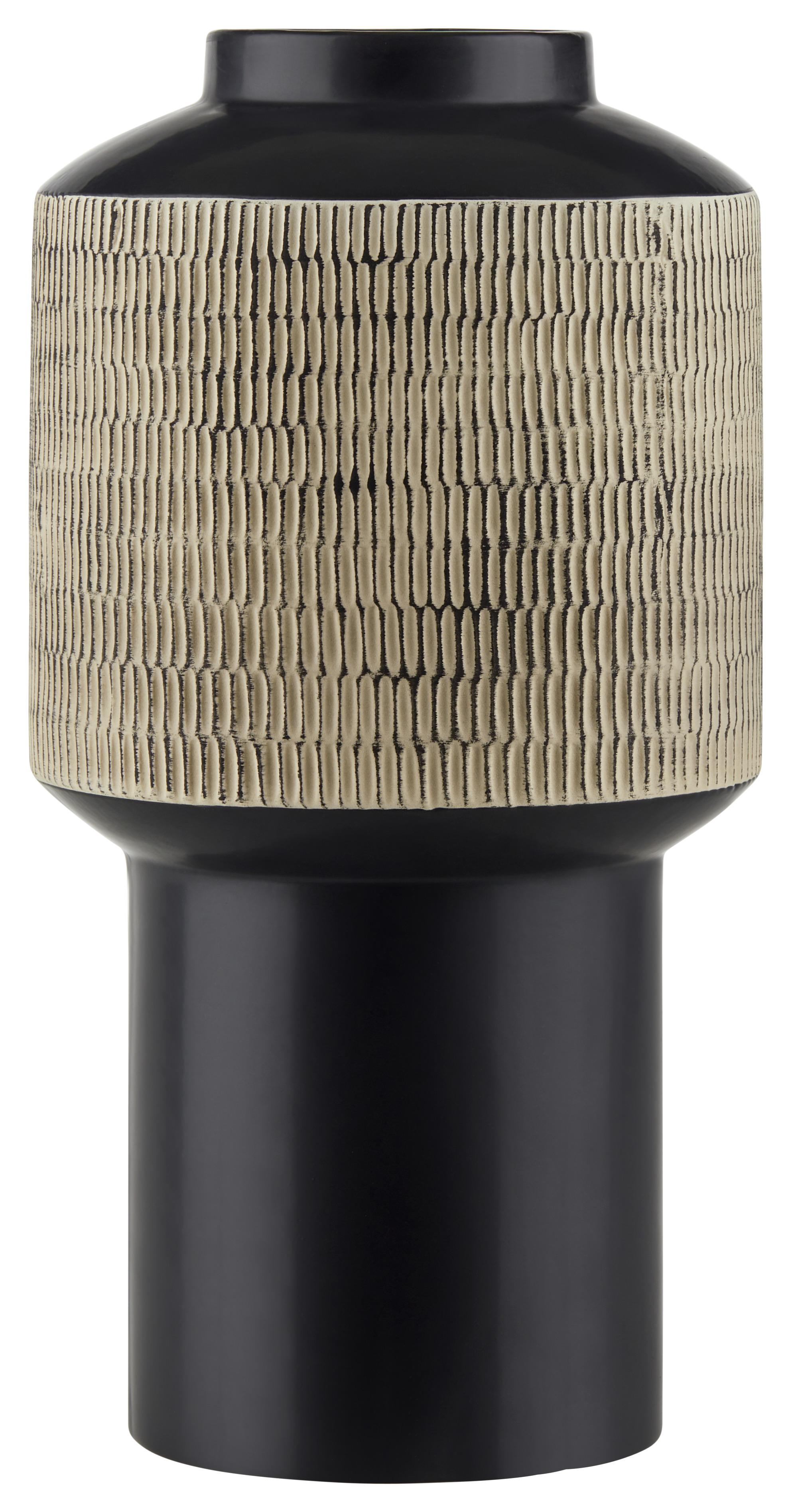 Vaza Akari -Paz- - črna/peščene barve, Konvencionalno, keramika (19,5/38cm) - Based
