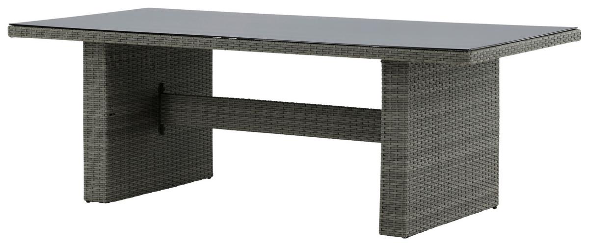 Gartentisch Padova ca. 200x100x74 cm Grau - Grau, KONVENTIONELL, Kunststoff (200/100/74cm) - Gardenson