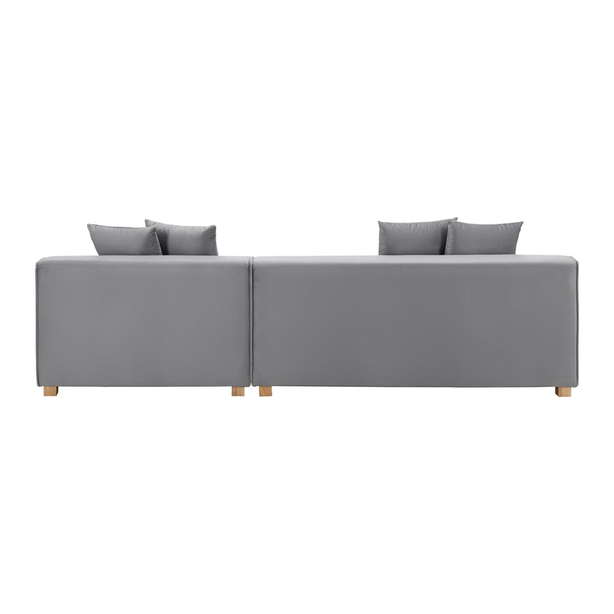 Coltar AVA - gri deschis, Modern, lemn/textil (251/62/154cm) - Bessagi Home