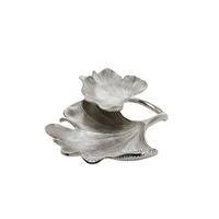 Dekoschale Ginkgo Silberfarben - Silberfarben, Basics, Metall (34/9,5/30cm)