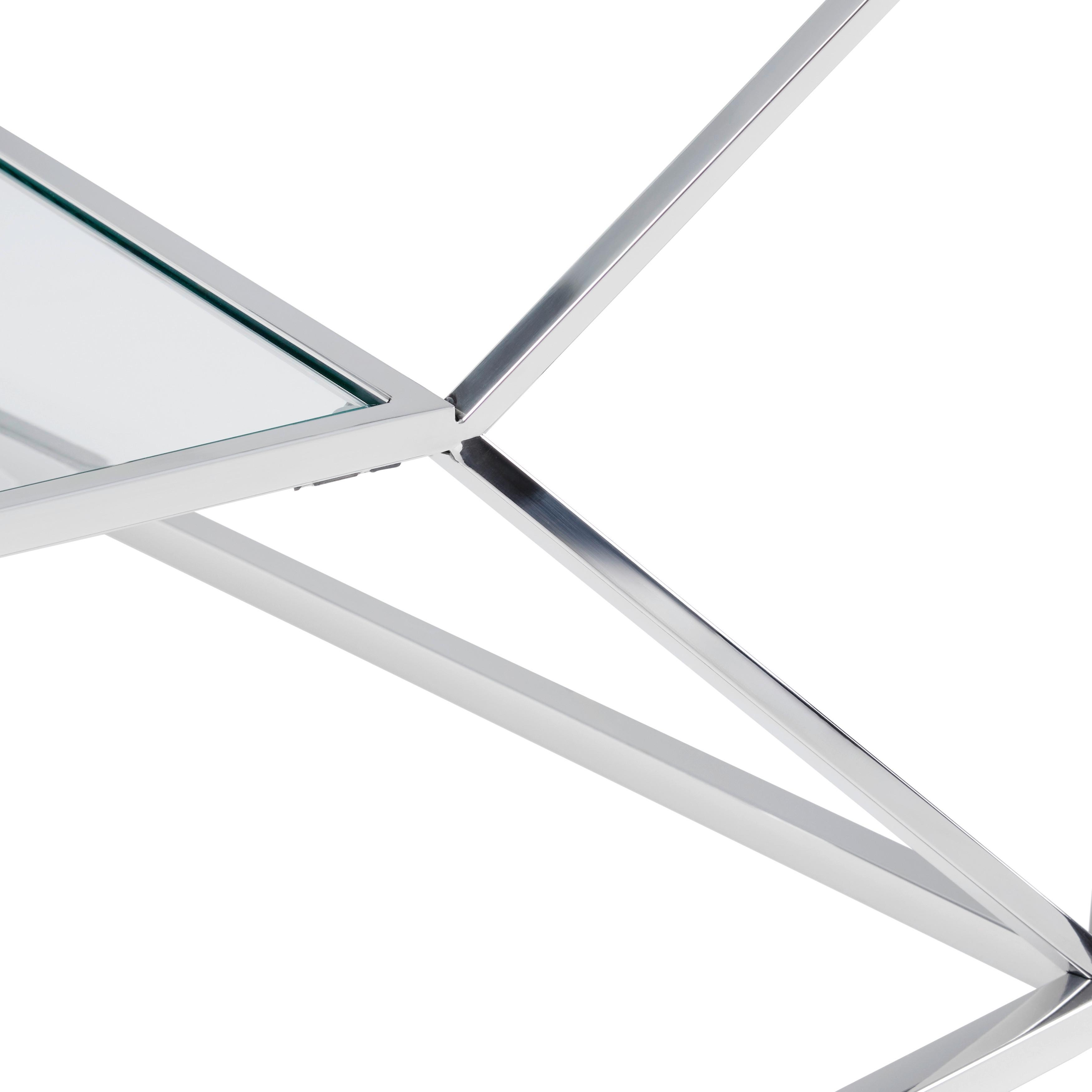 SOFFBORD ANGEL II - kromfärg, Modern, metall/glas (70/70/38cm) - Mömax