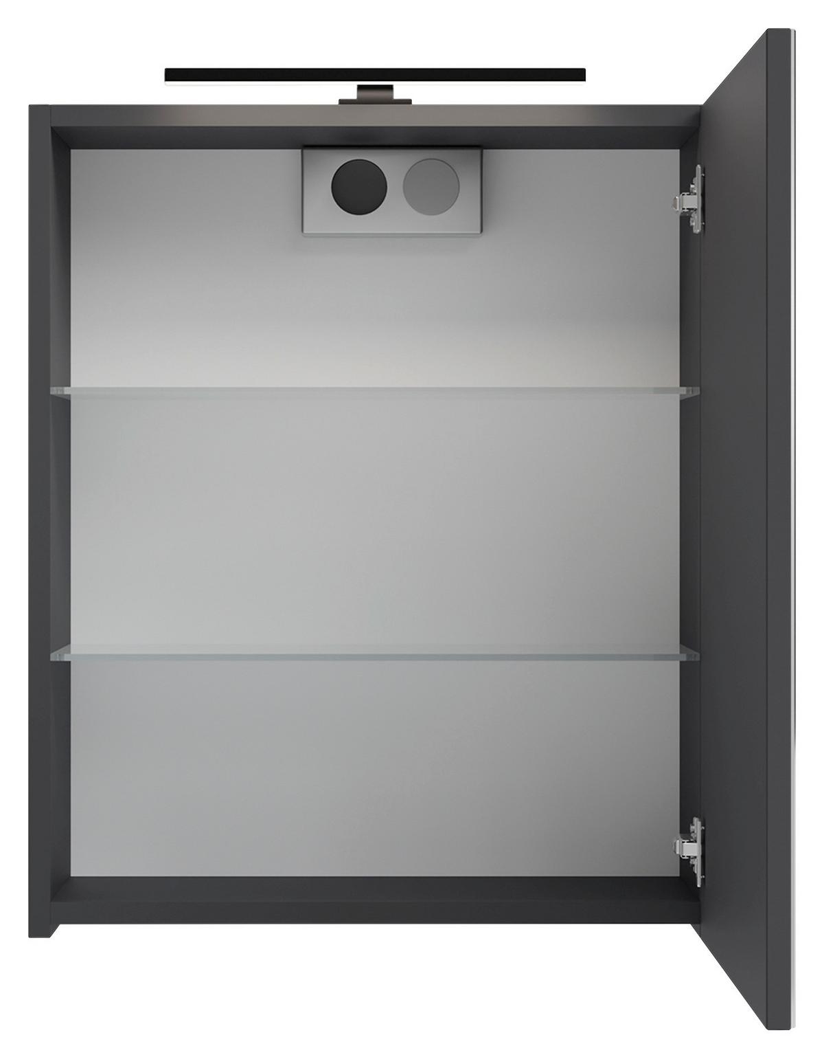 Spiegelschrank Spree Anthrazit - Anthrazit, MODERN, Glas/Holzwerkstoff (50/60/20cm) - MID.YOU