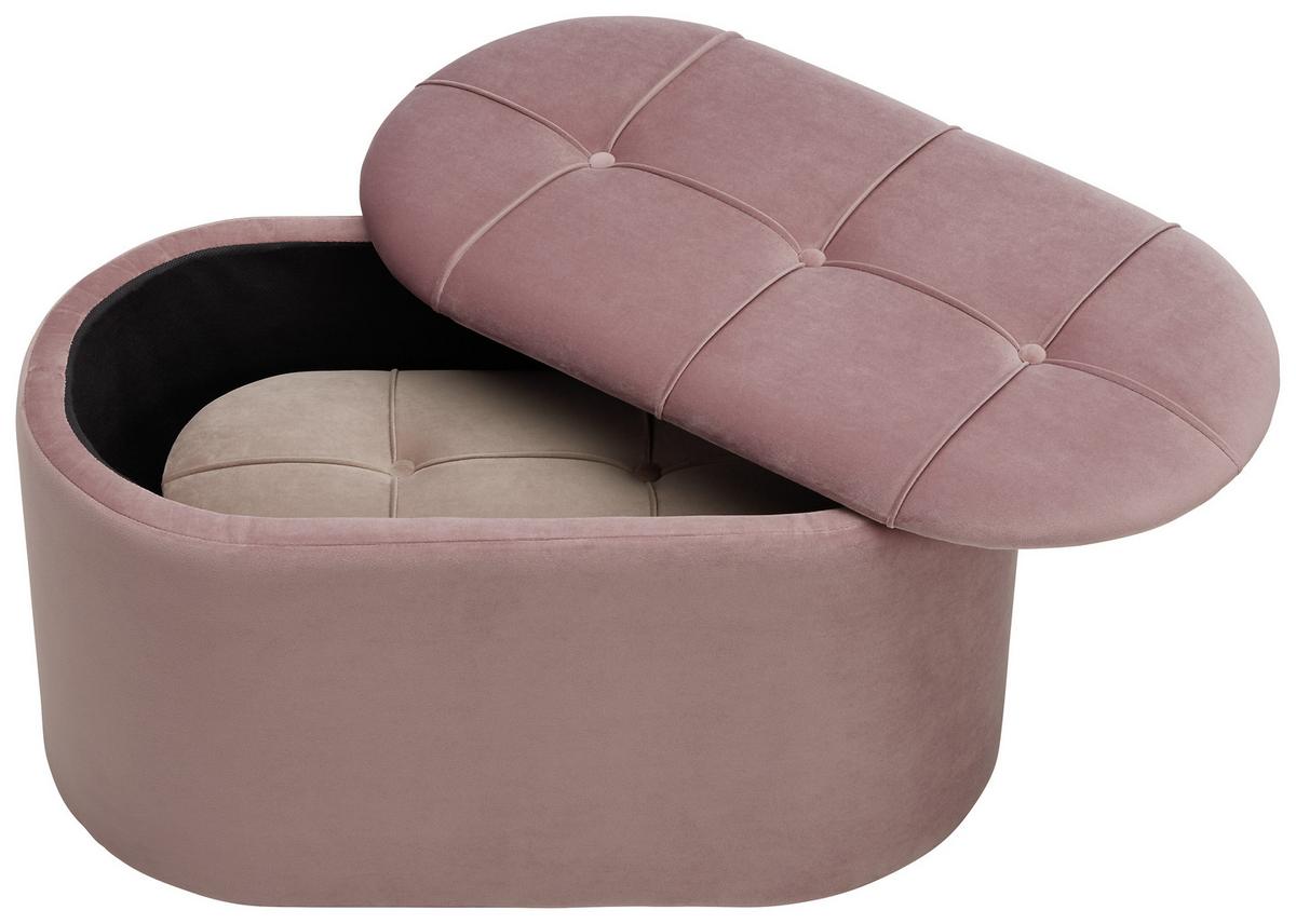 Sitzbank aus Samt, 2er Set - Flieder, Romantik / Landhaus, Holz/Textil (80/60/42/30/40/28cm) - Zandiara