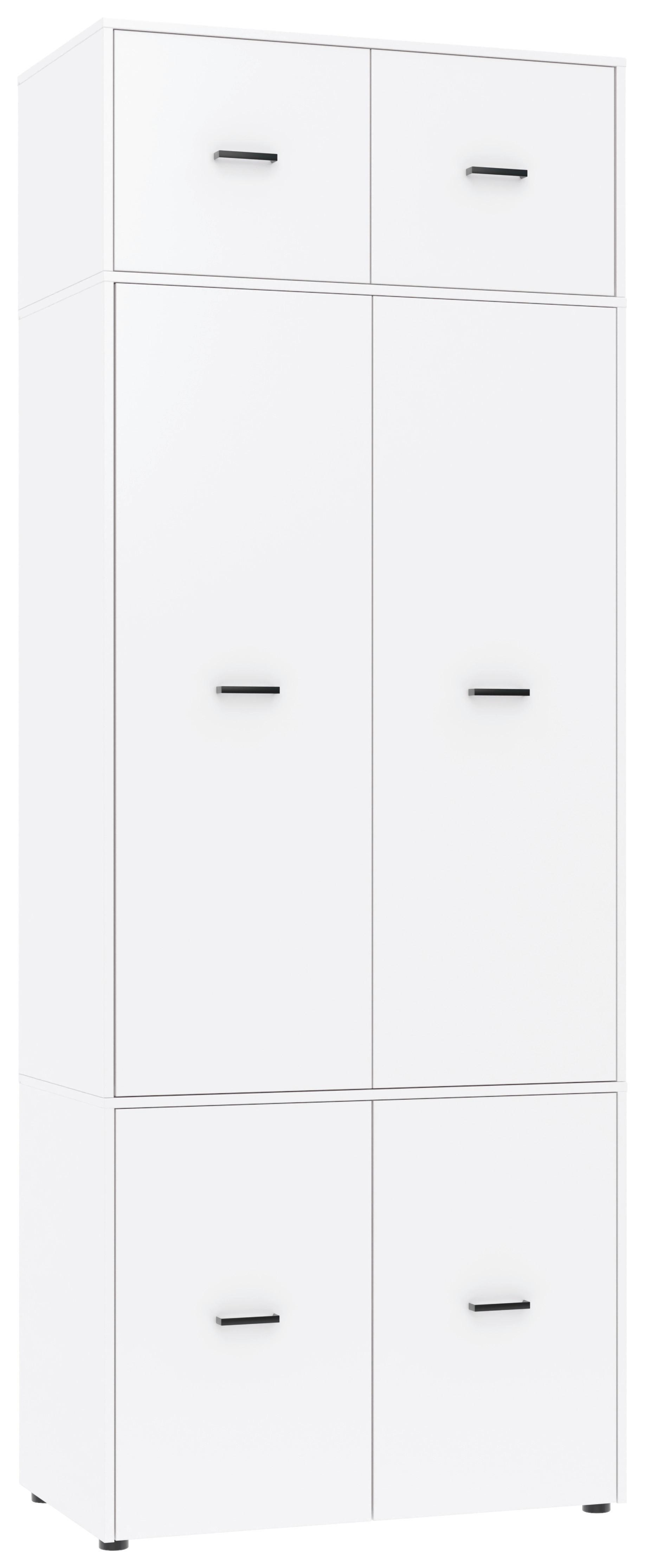 Kleiderschrank Kivo Weiß - Schwarz/Weiß, Basics, Holzwerkstoff/Kunststoff (90/239,40/52,1cm) - Based