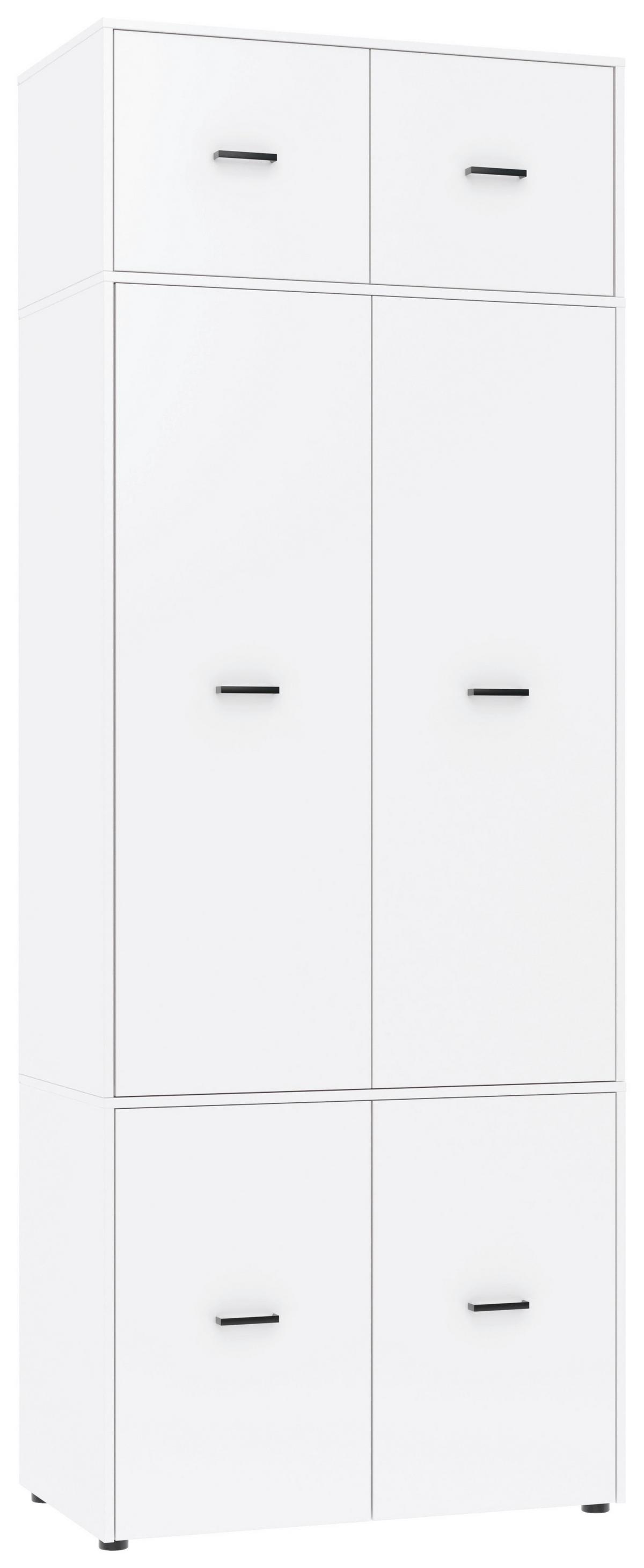 Kleiderschrank Kivo Weiß - Schwarz/Weiß, Basics, Holzwerkstoff/Kunststoff (90/239,40/52,1cm) - Based