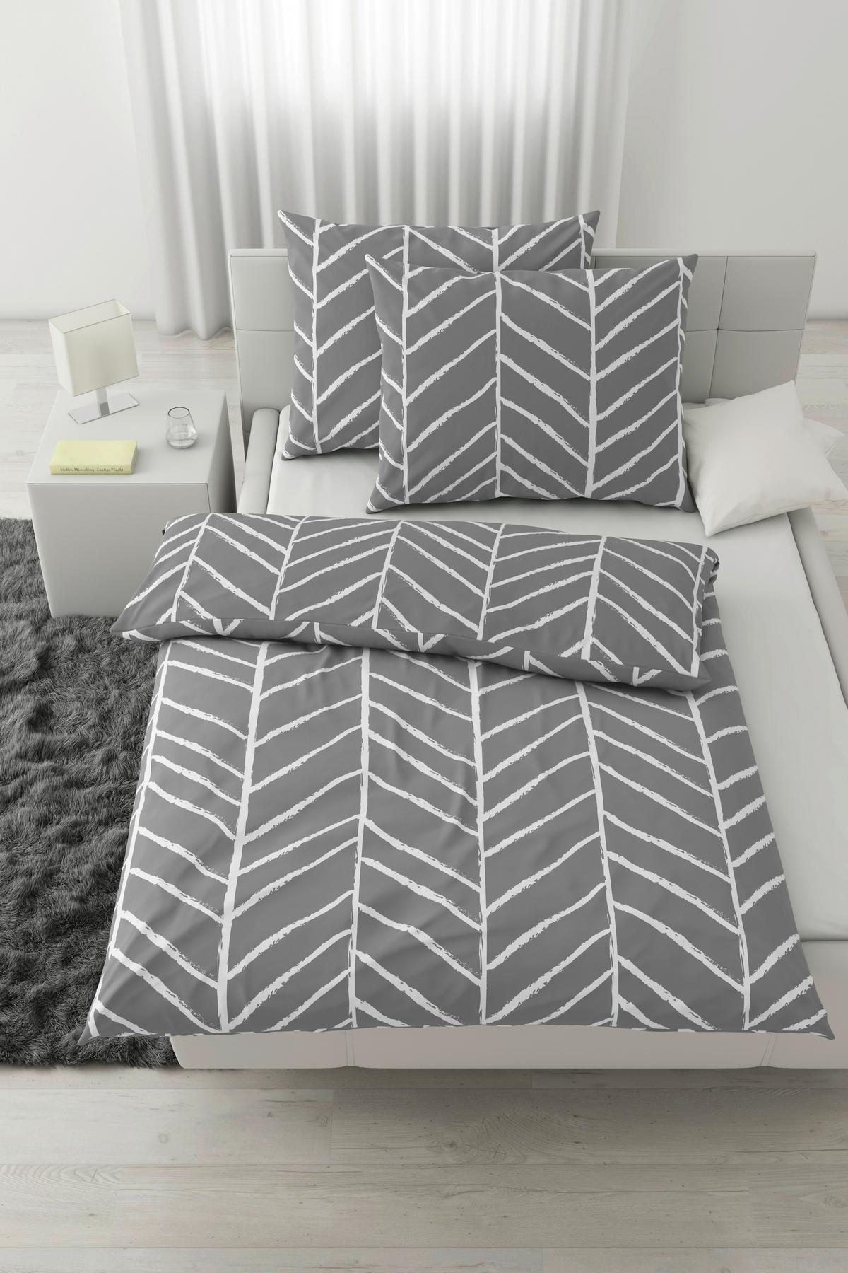 Posteljnina Marble, Siva, 2x60/80, 200/200 - siva, Konvencionalno, tekstil (200/200cm) - Modern Living