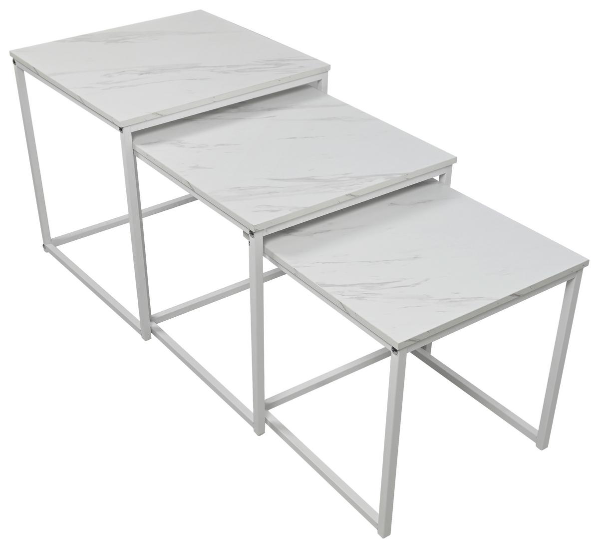 Set Stočića 3/1 Carmen - bela/crna, Trendi, metal/pločasti materijal (40-42/35-39/36cm) - Modern Living
