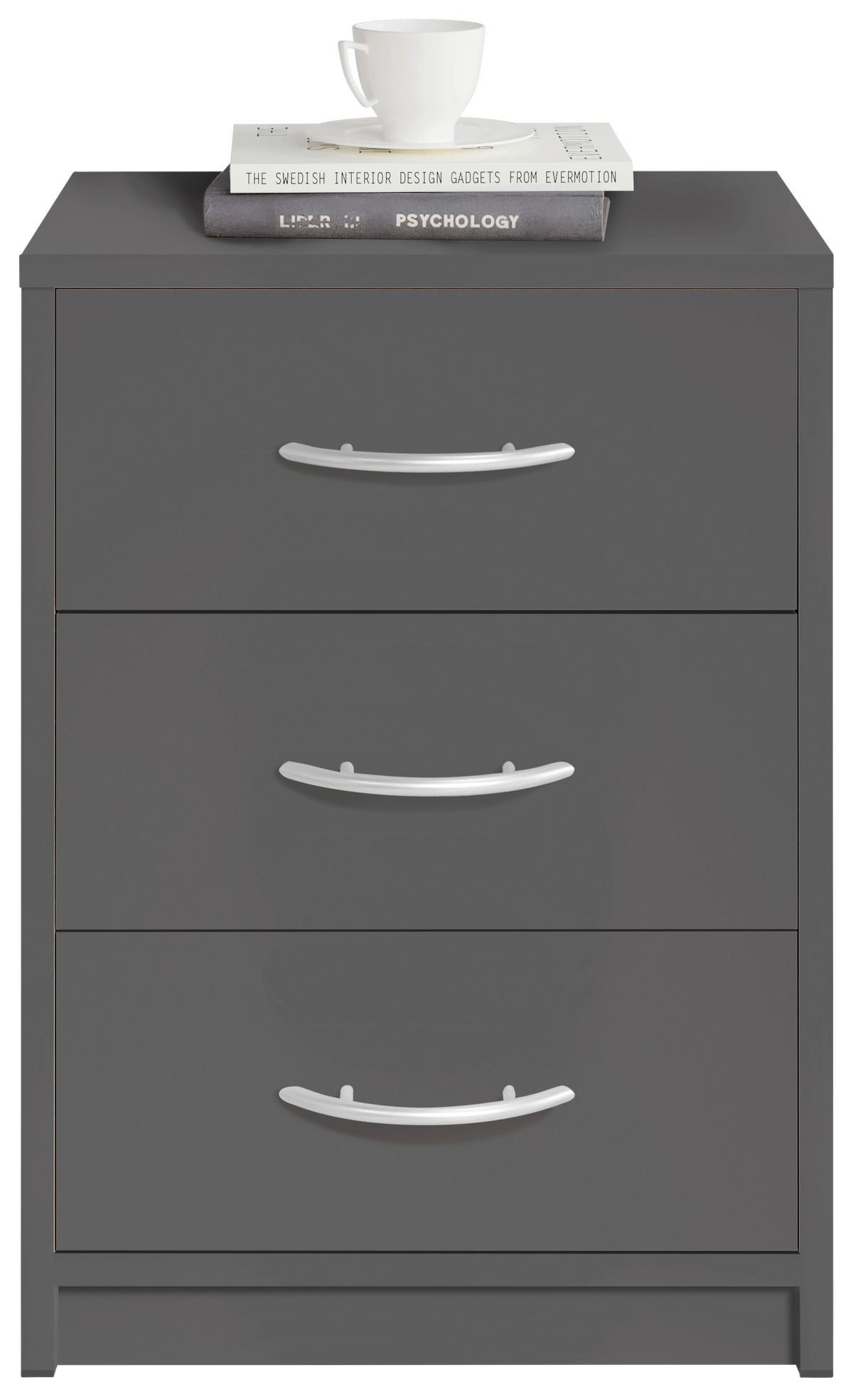 Noptiera PEPE - grafit, material pe bază de lemn (38,5/54/28cm) - Based