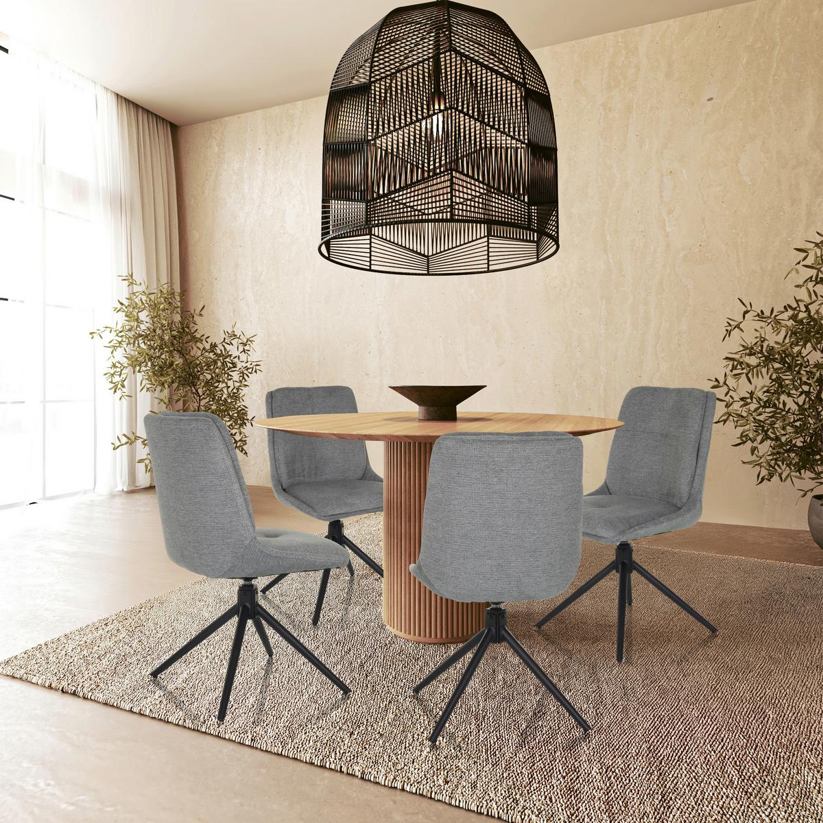 Konferenčni Stol Tarviso I, Siva - siva/črna, Moderno, kovina/tekstil (53/89/58cm) - MID.YOU