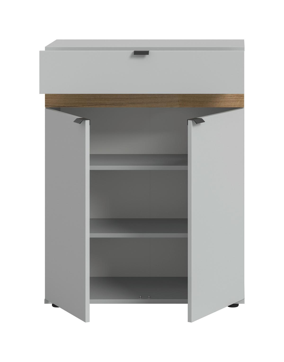 Omara Za Čevlje Naro, Siva, Barva Hrasta - črna/siva, Design, umetna masa/leseni material (75/98/37cm) - Livetastic