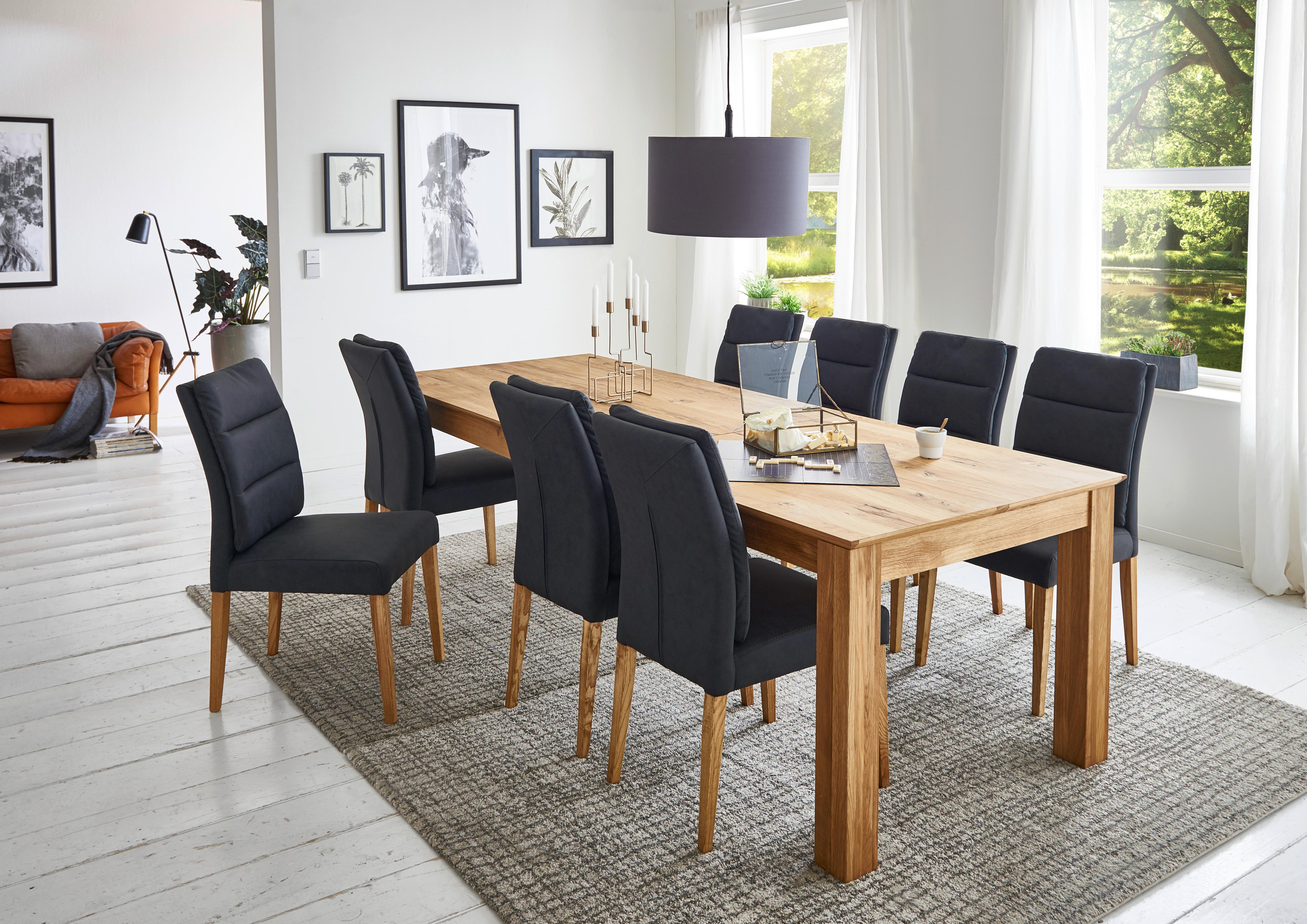 STÓŁ DO JADALNI FAMILIA - kolor dębowy, Konventionell, drewno (160-260/100/76cm) - Linea Natura
