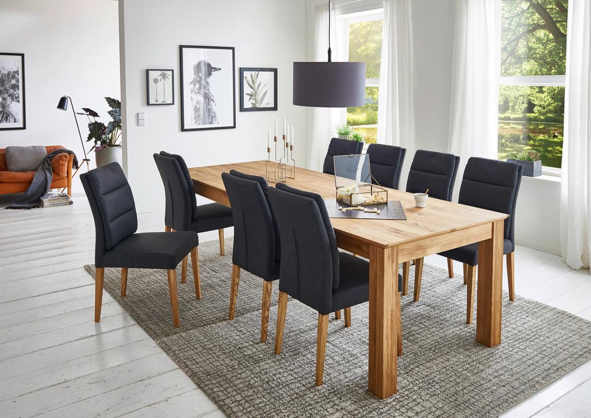 STÓŁ DO JADALNI FAMILIA - kolor dębowy, Konventionell, drewno (160-260/100/76cm) - Linea Natura