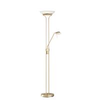 LED-Deckenfluter Pool Messingfarben max. 28+5 Watt - Messingfarben/Weiß, KONVENTIONELL, Glas/Metall (32/32/182cm) - Fischer & Honsel
