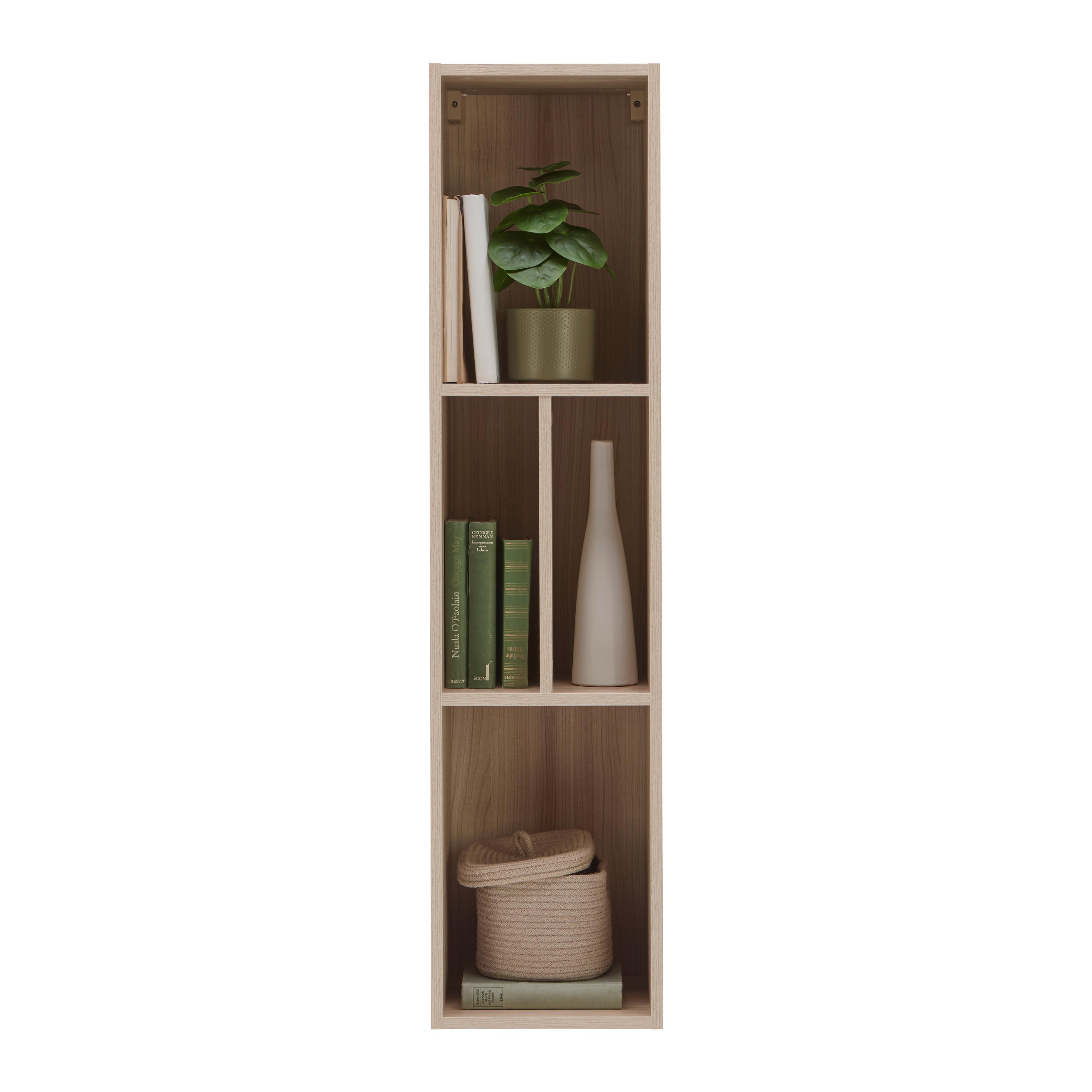 Wandregal Siena Eichefarben - Eichefarben, MODERN, Glas/Holzwerkstoff (30/125/30cm) - Premium Living