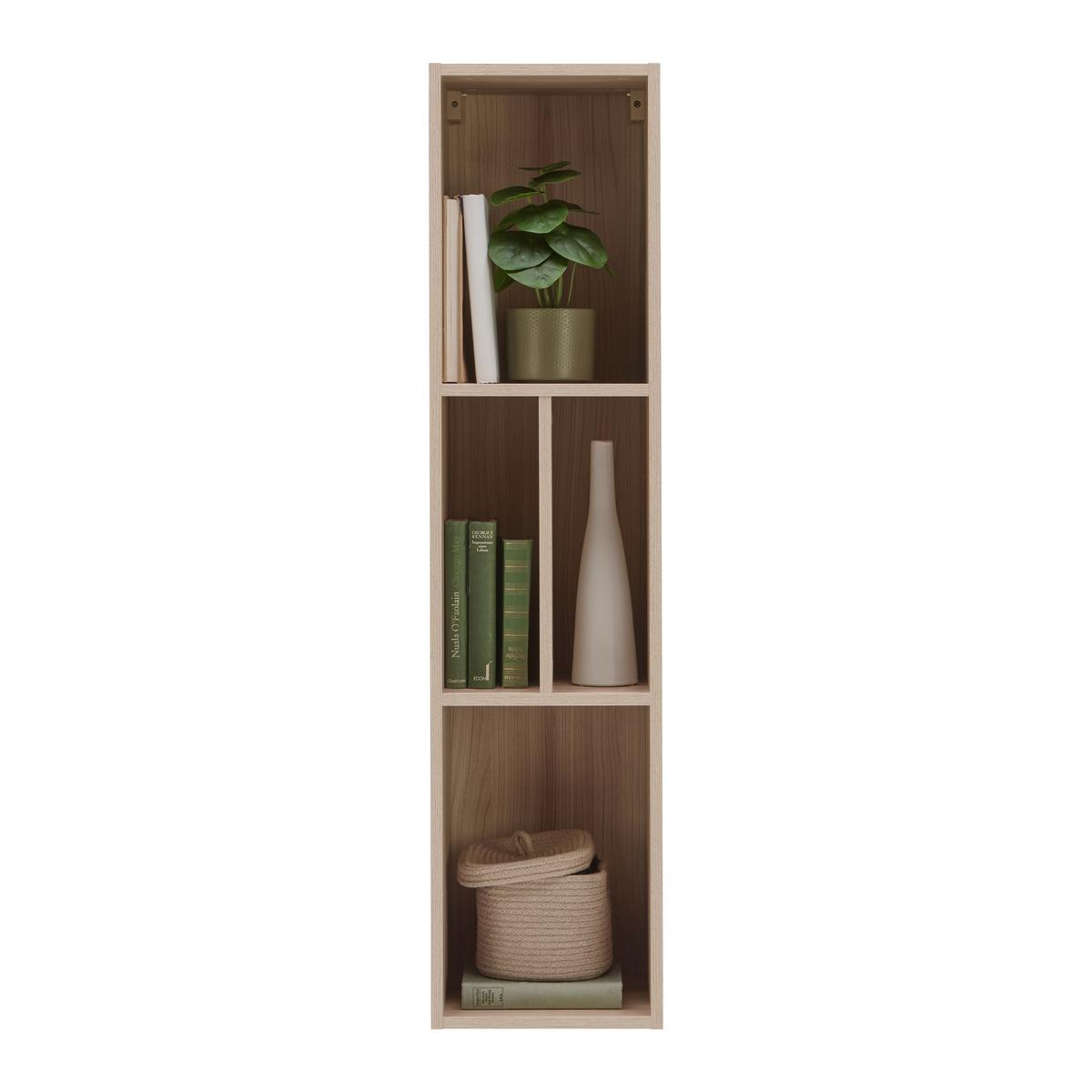 Wandregal Siena Eichefarben - Eichefarben, MODERN, Glas/Holzwerkstoff (30/125/30cm) - Premium Living
