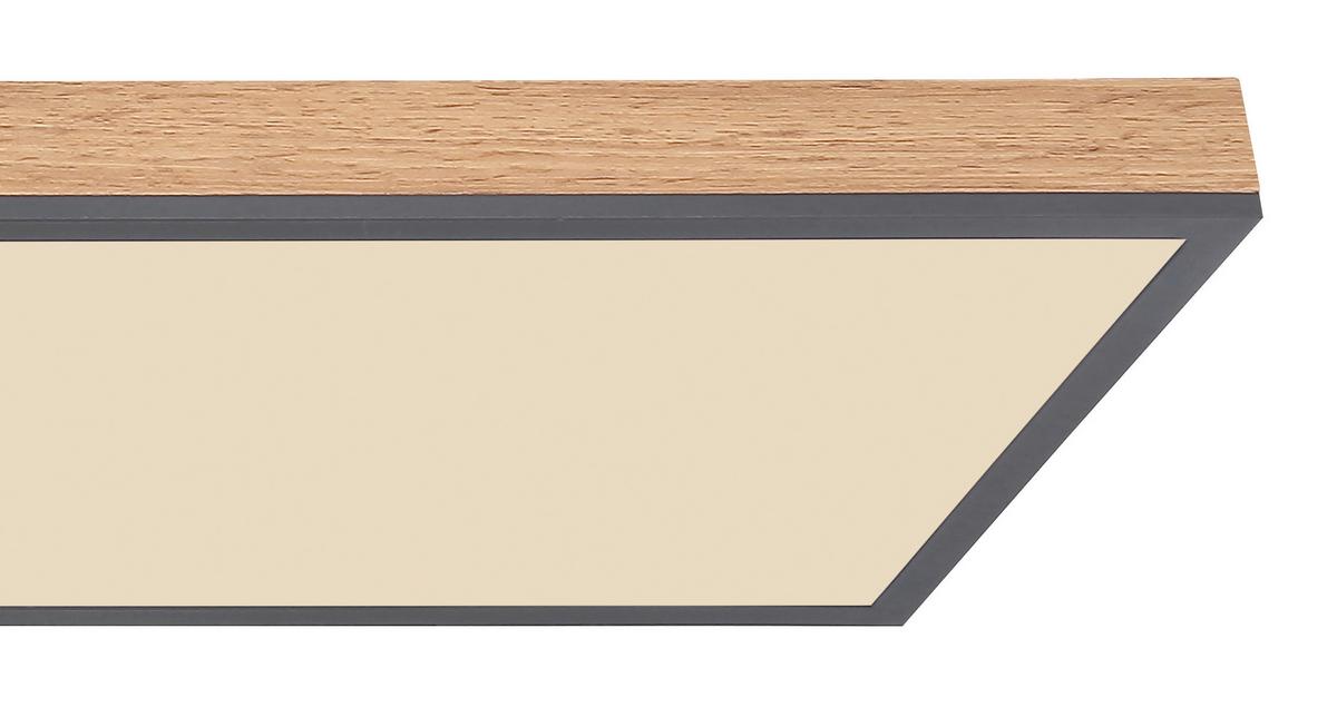 Deckenleuchte in Graphitfarben max. 36 Watt - Opal/Graphitfarben, Basics, Holz/Kunststoff (120/30/7,5cm) - Globo