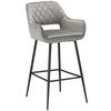 Taburet de bar SERAFINA - negru/gri, Modern, metal/textil (54/105/60cm) - Mömax